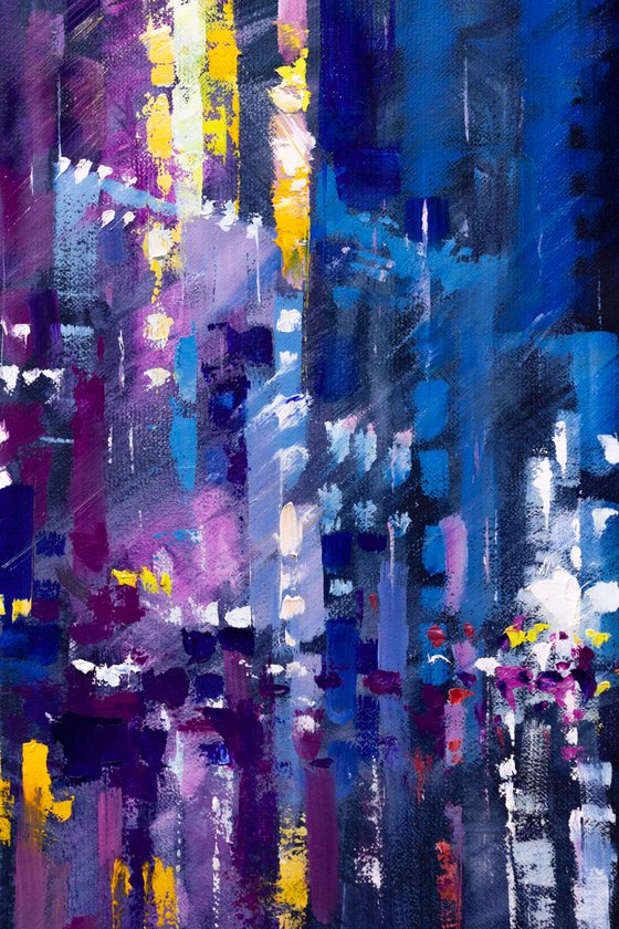 ABSTRACT CITYSCAPE. " Reflection of the night city"