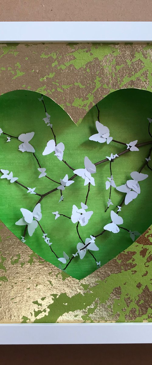 Cherry Blossom Heart (Green) by Hernan Reinoso