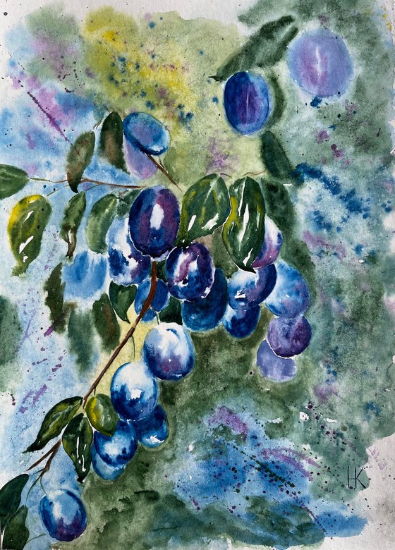 Plums painting