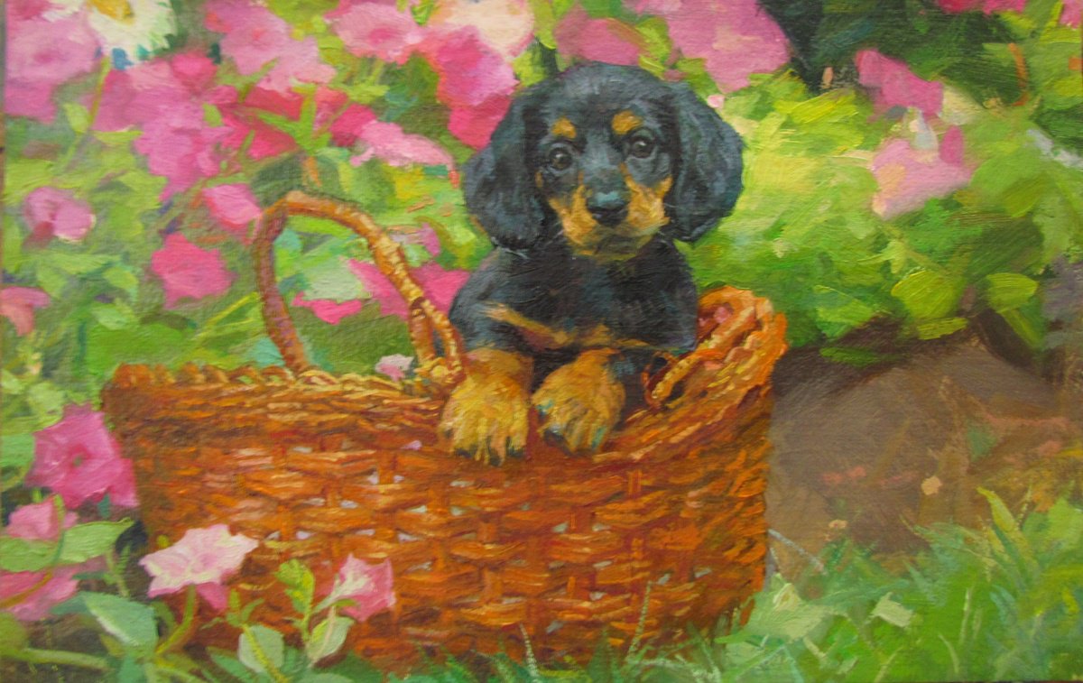Photorealistic Oil Painting , In The Basket By Viktoriia Pidvarchan, 12 X 7, Artwork For Sale On Artfinder