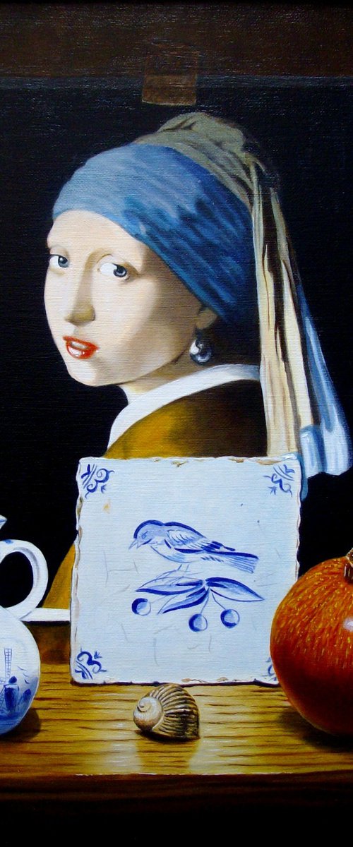 The Delft girl with pomegranate by Jean-Pierre Walter