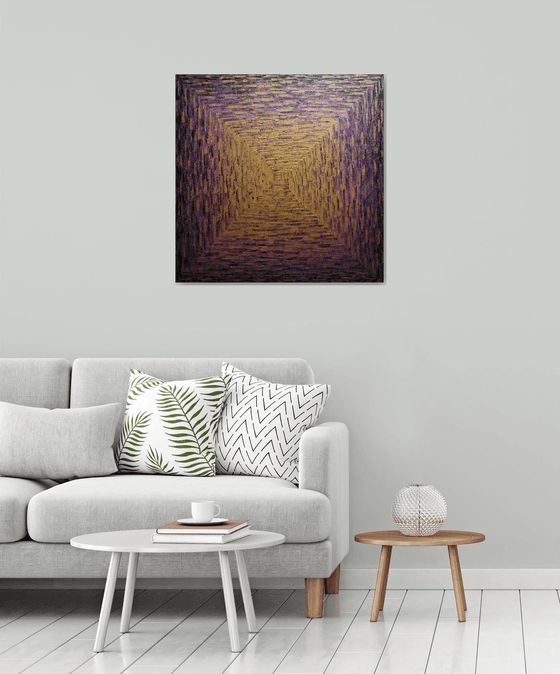 Large gold pink purple square gradient