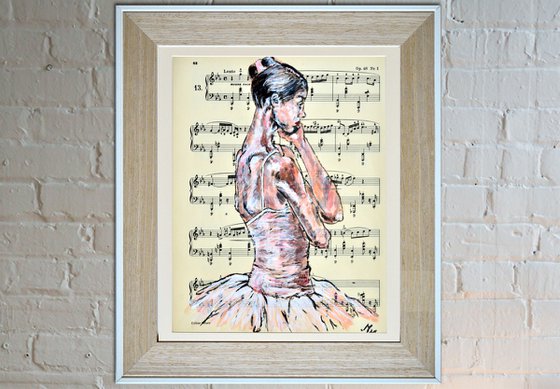 Ballerina XXIV - Vintage Music Page, GIFT idea