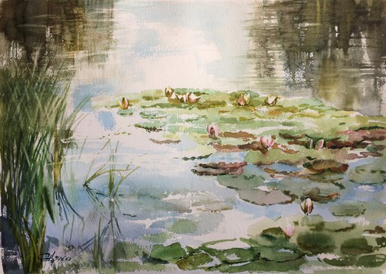 Morning pond Diptych