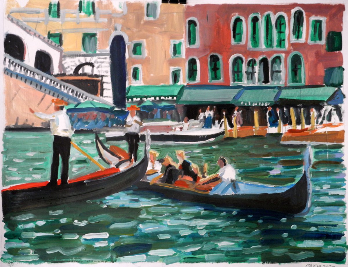 Gondolas -Venice canal trip by Stephen Abela