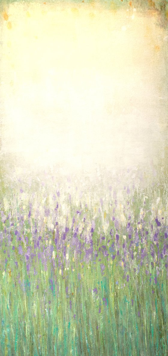 Spring Lavender 220624, green and white abstract color field.