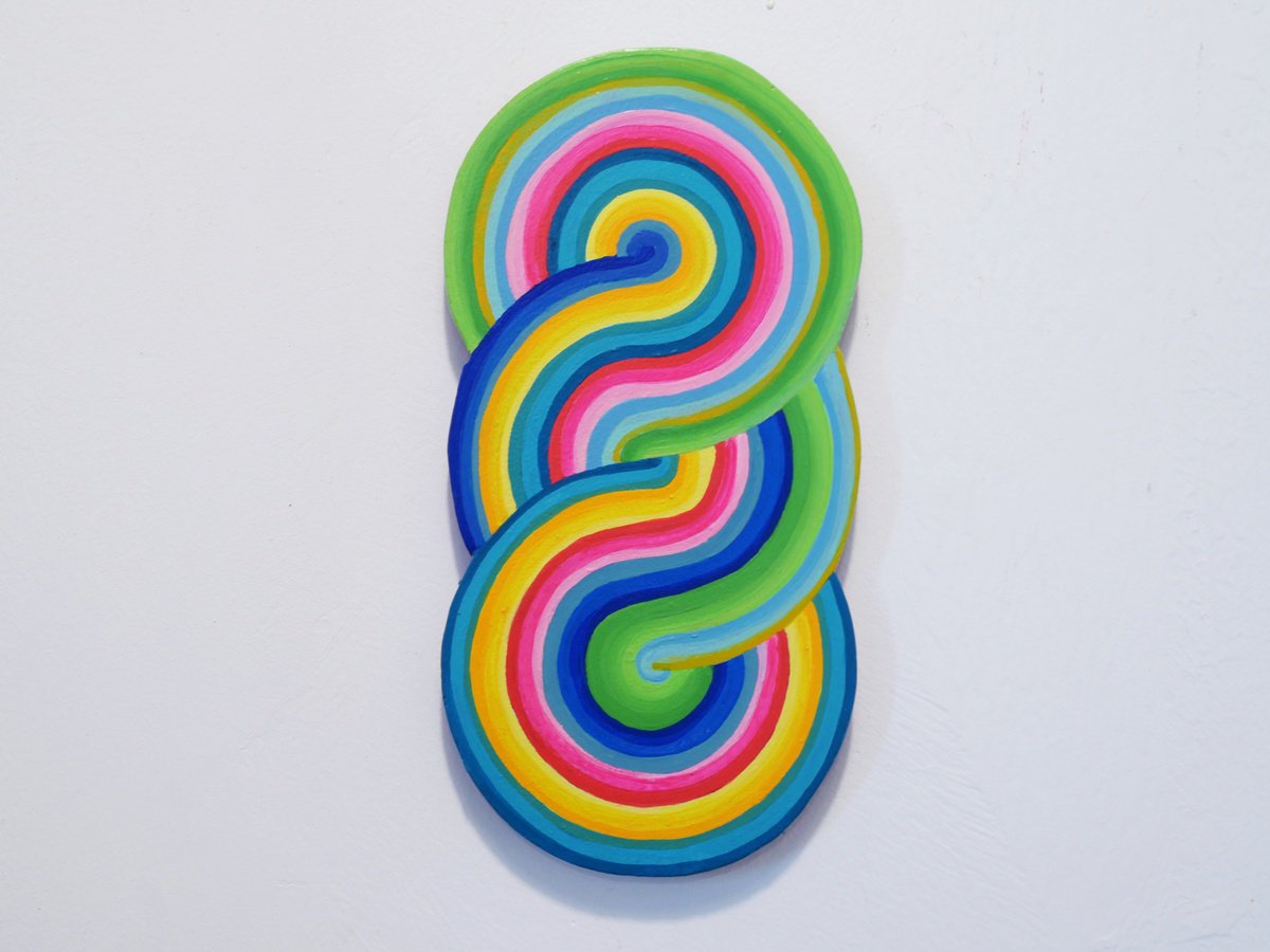 Geometric Cityscapes Acrylic Painting By Jessica Moritz, 6 X 12, Light Arrhythmia, Original Artwork