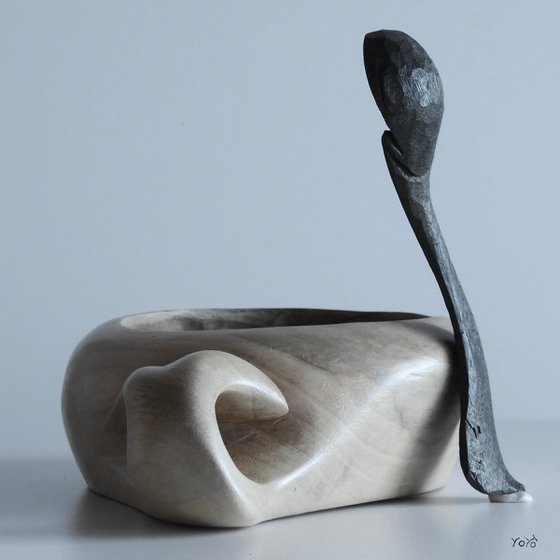Wooden spoon meet art bowl #777
