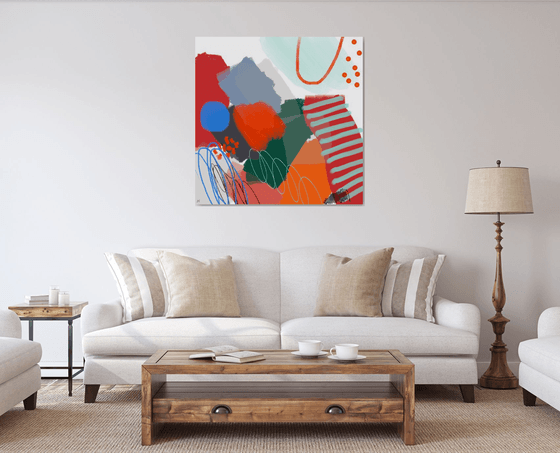 Modern extra large orange abstract 150323