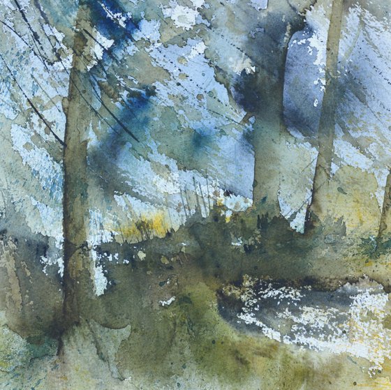 Light in the wood watercolor