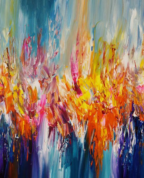 Turquoise Abstraction L 1 by Peter Nottrott