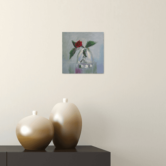 Rose in vase /  ORIGINAL PAINTING