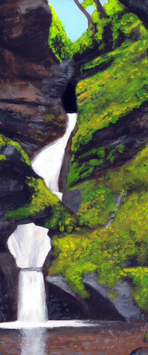 "St Nectan's Glen waterfall" by Tim Treagust