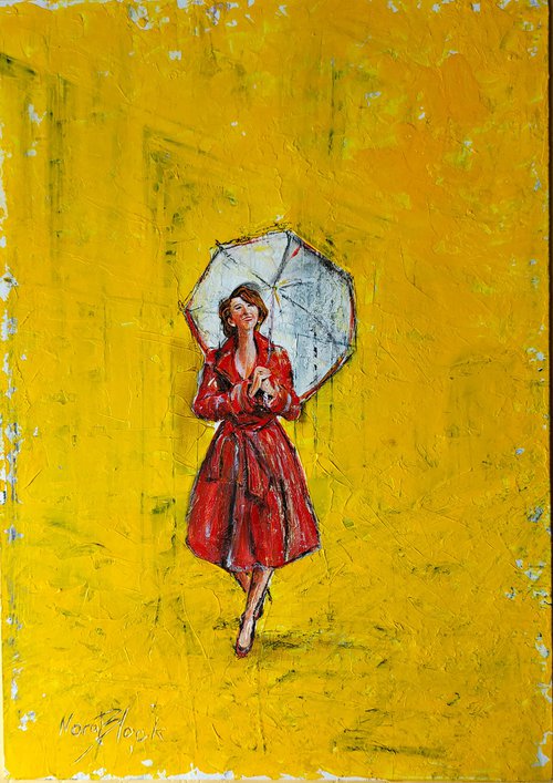 " I Love My Life",  painting on board by Nora Block