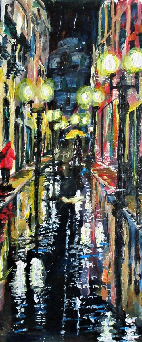 Wet Street Scene by Max Aitken