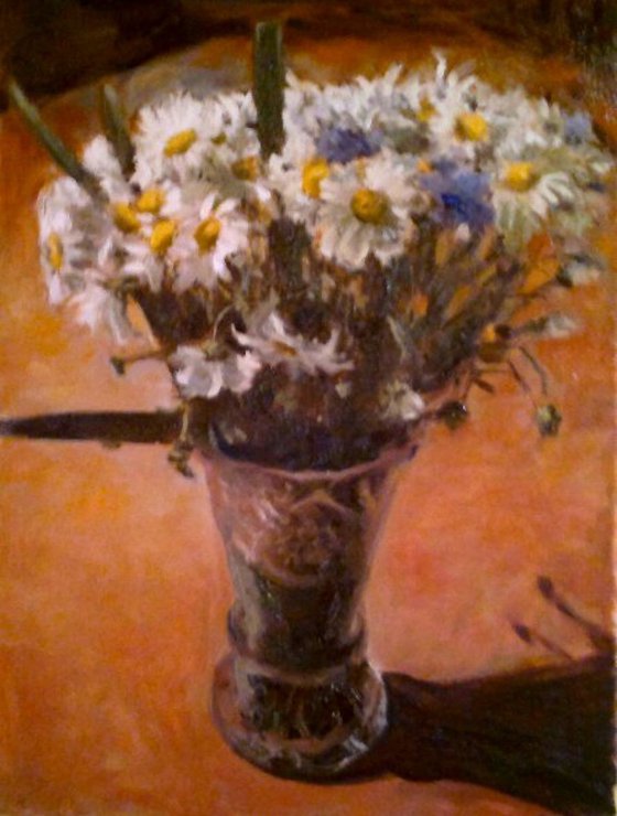 flowers in a glass vase