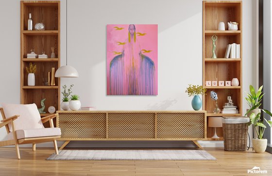 Jewelry and birds in pink