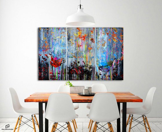 150x100cm. / Abstract triptych / Abstract 123