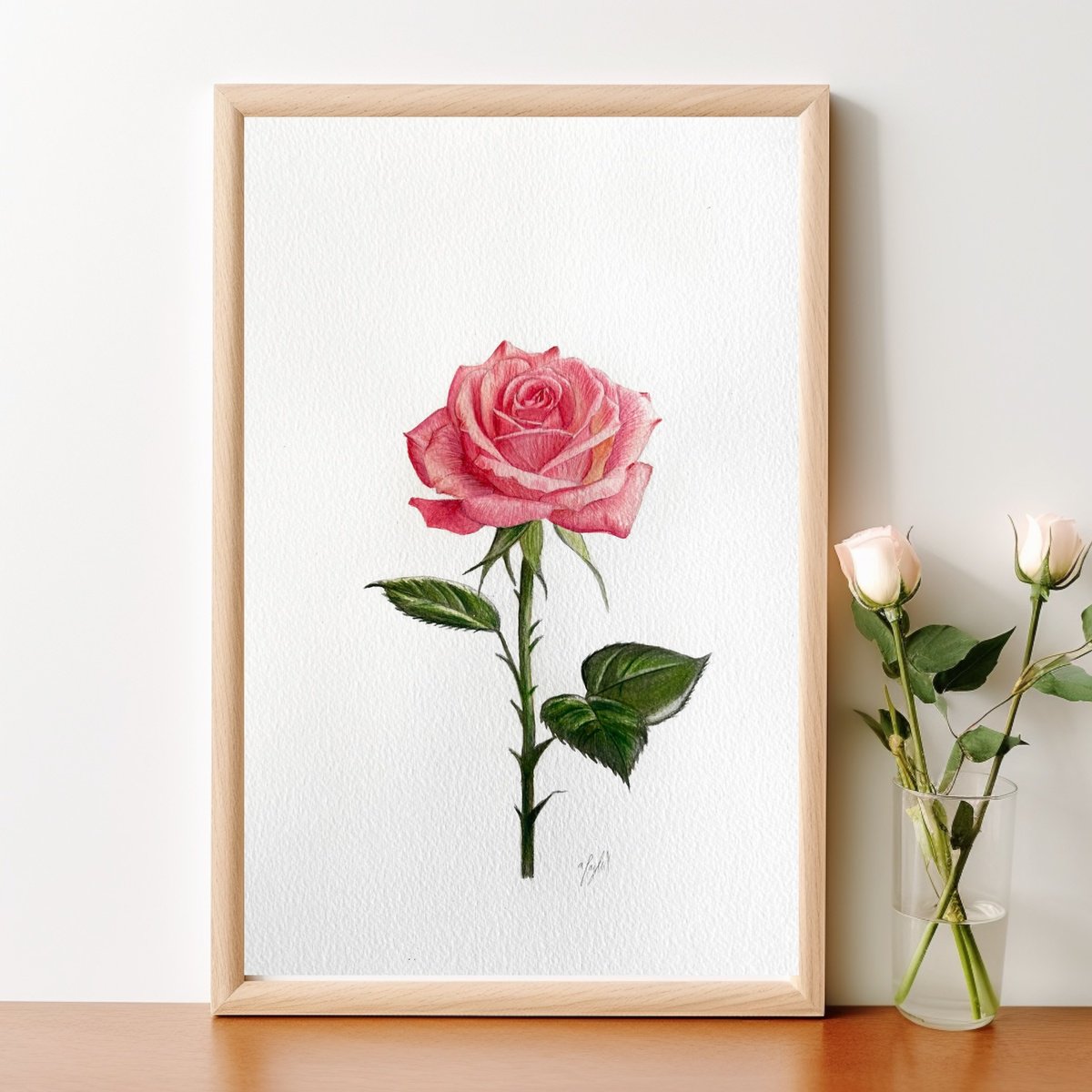 Impressionistic Watercolour , Rose By Amelia Taylor, 8 X 12, Artwork For Sale On Artfinder