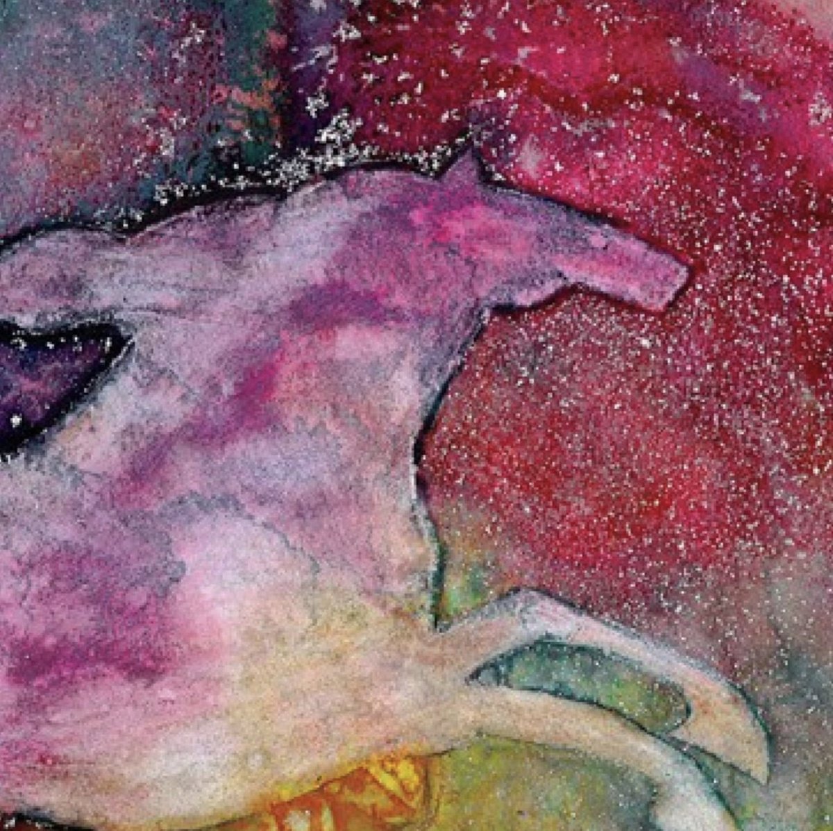 Abstract Animal Watercolour By Kathy Morton Stanion, 10 X 8", Magical Horse, Original Artwork