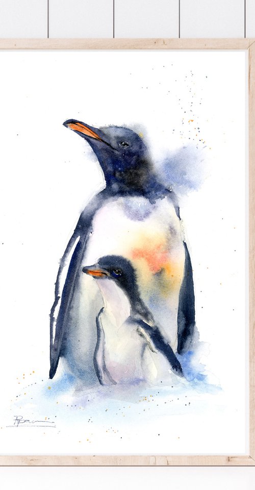 Penguin and chick by Olga Tchefranov (Shefranov)
