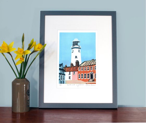 Southwold Lighthouse. Limited Edition linocut
