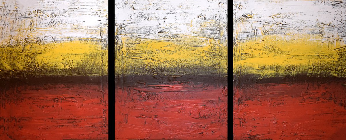 Expressive Abstract Acrylic Painting By Stuart Wright, 48 X 20", Rainbow Flats, Original Artwork