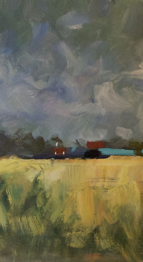 Yellow Field, Semi Abstract by Andre Pallat