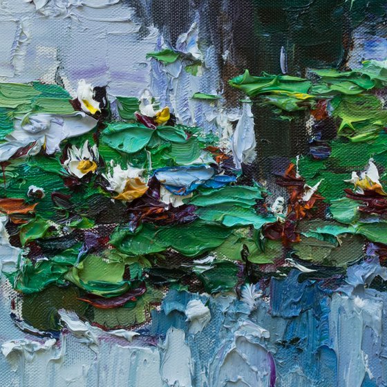 White Water Lilies -  Original Oil painting