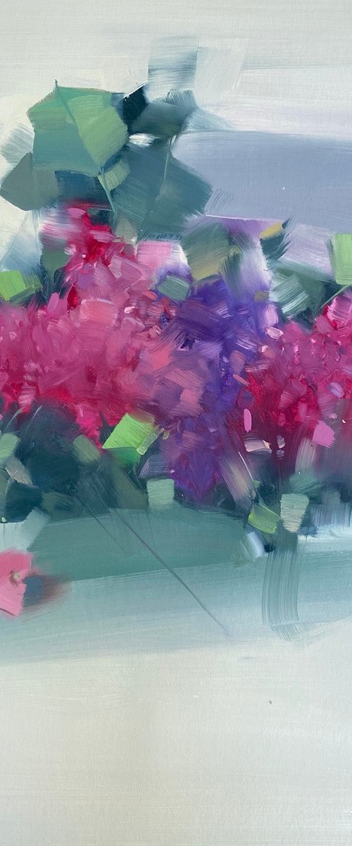 Lilacs, Original oil painting, Handmade artwork, One of a kind by Vahe Yeremyan