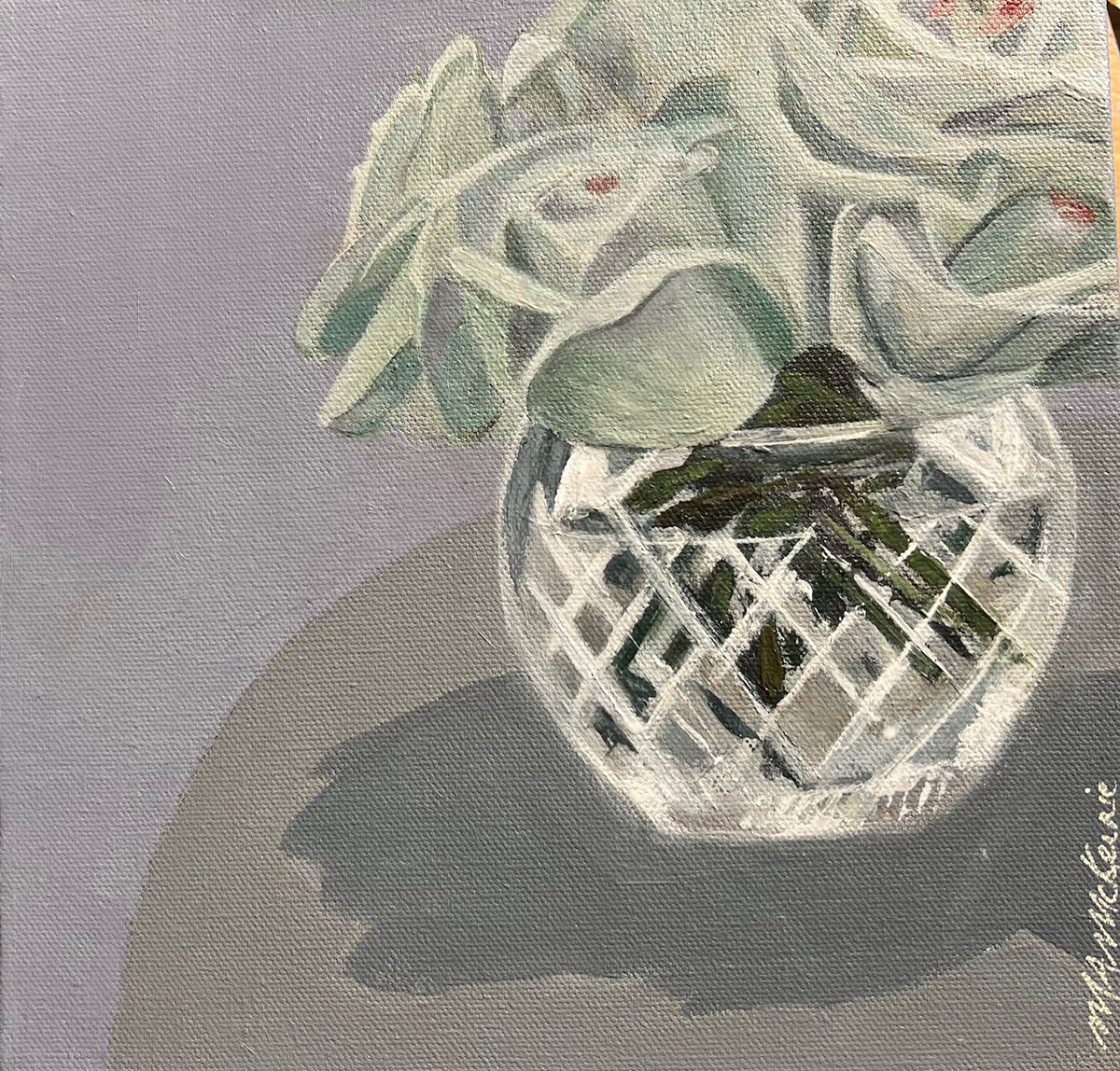 Impressionistic Botanical Acrylic Painting By Maryanne Mckernie, 10 X 10", The Quints, Original Artwork