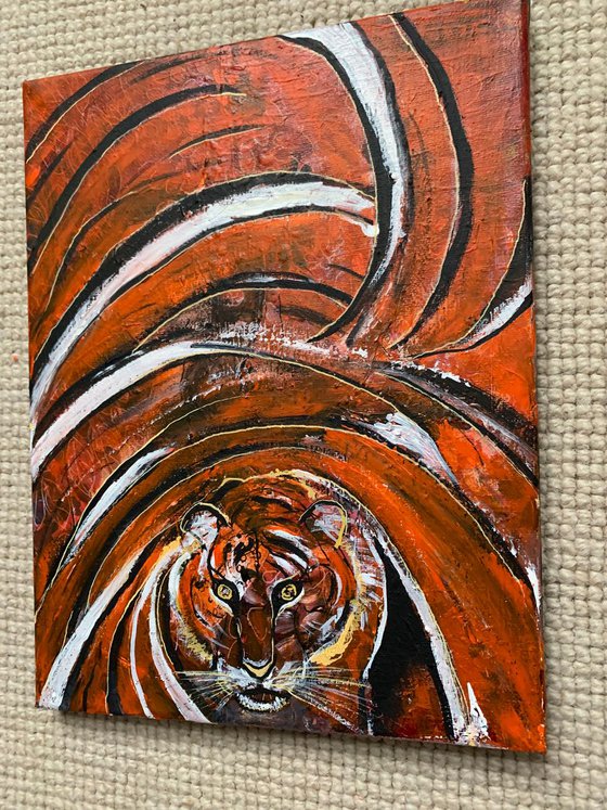 Original Acrylic Painting For Sale, Tiger Abstract Painting on Canvas Original Artwork Christmas Gift Ideas Home Decor Wall Art Decor