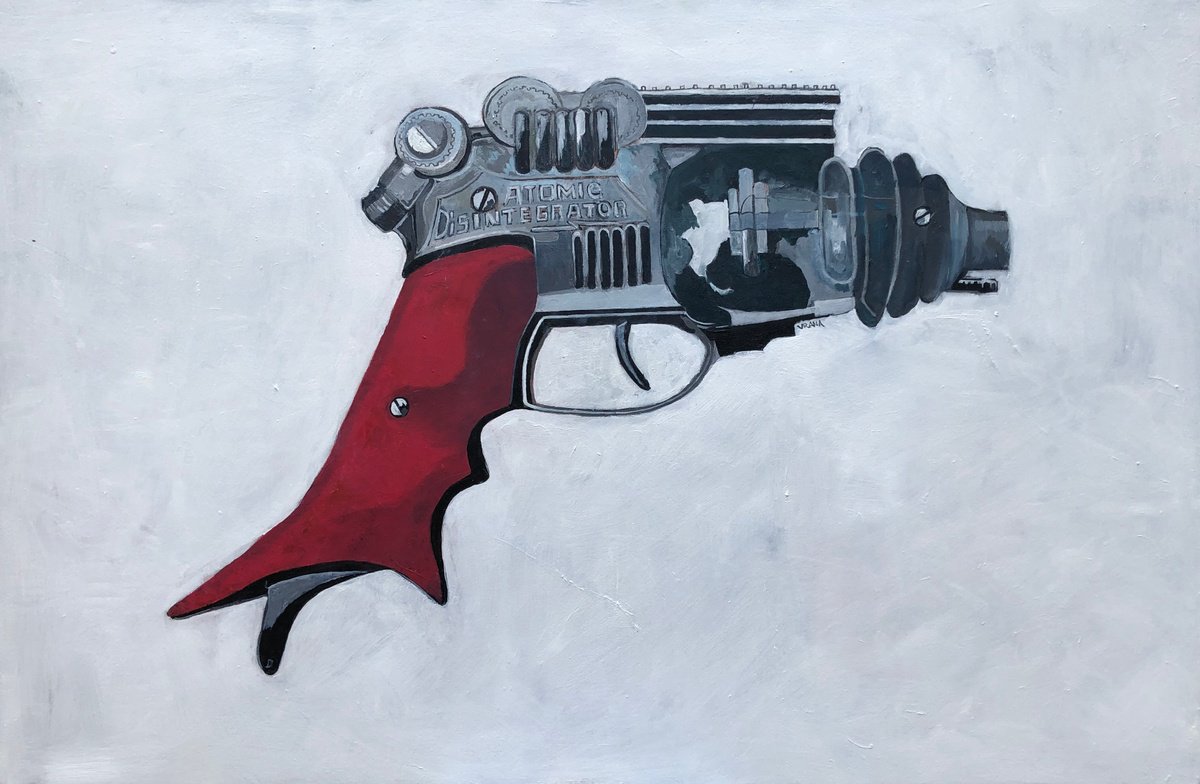 Photorealistic Still Life Oil Painting By Ken Vrana, 48 X 32", Just Add Water - Atomic Disintegrator, Original Artwork
