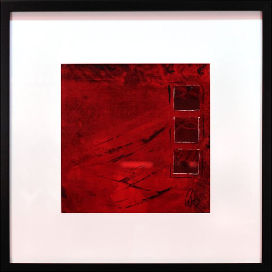 Red Composition - Acrylic Art Painting, Framed, Matted Painting, Abstract Painting,  Large Painting, Wall Art