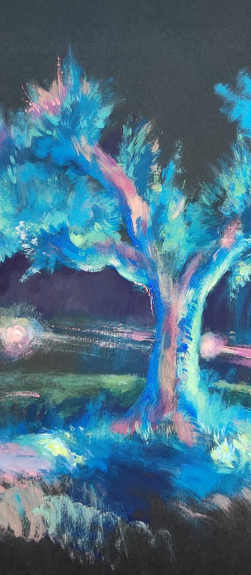 A tree in bright lights by Tetiana Borys