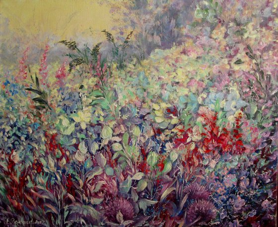 Colorful floral painting 'In the Garden'