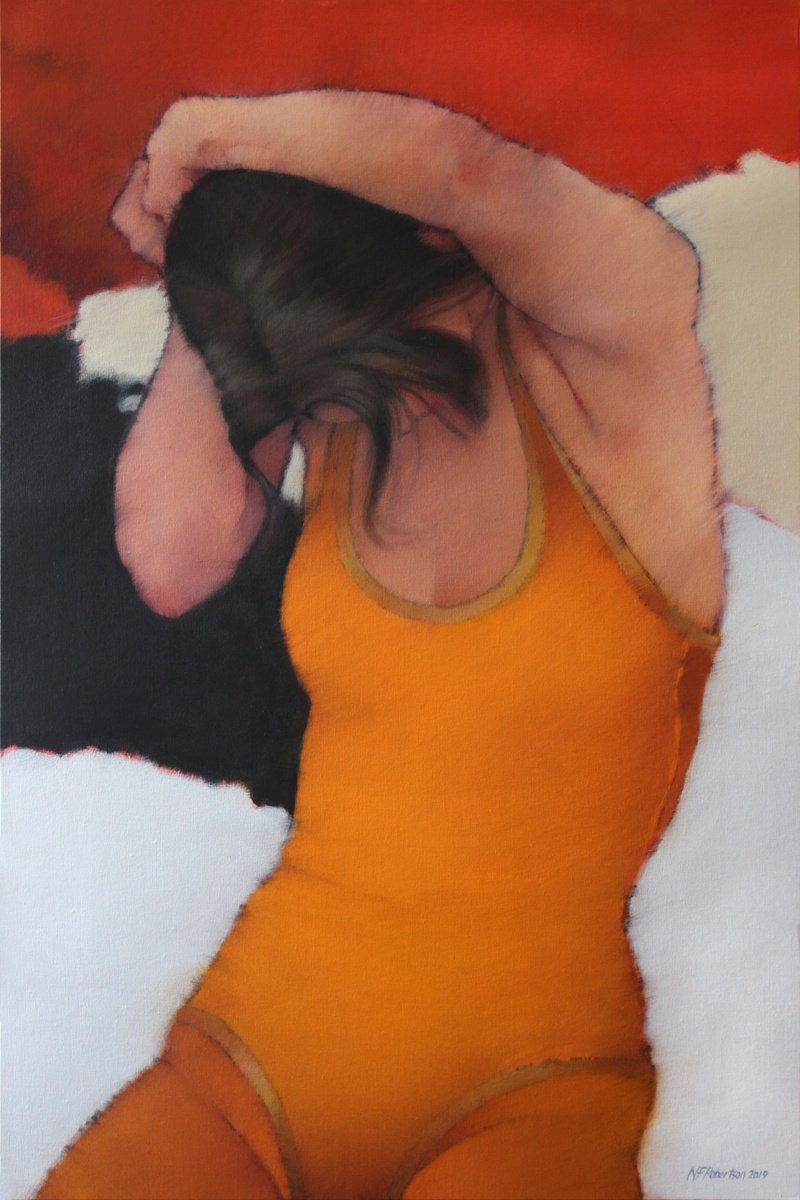 Portrait Acrylic Painting By Nicholas Robertson, 20 X 30", Compression, Original Artwork