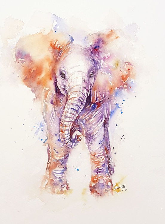 Lucky Lucy Baby Elephant By Arti Chauhan Artfinder