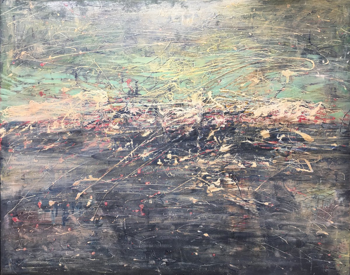 Abstract Oil Painting By Altin Furxhi, 39 X 31, The Past, Original Artwork