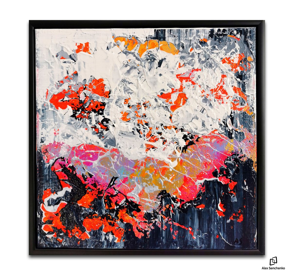 Abstract Acrylic Painting By Alex Senchenko, 17 X 17, Abstract 2265, Original Artwork