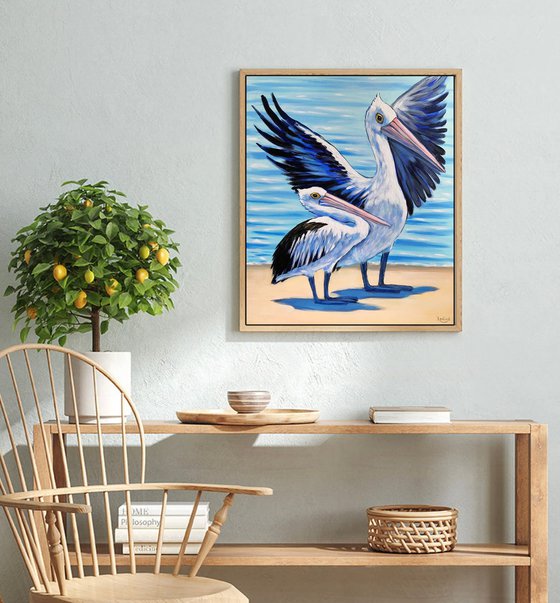 Pelicans at the Beach