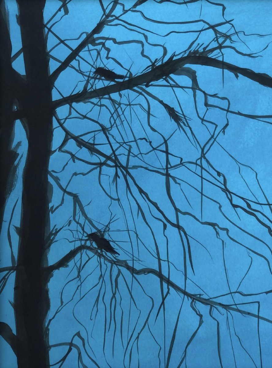 Impressionistic Animal Painting By Shabs Beigh, 20 X 28", Still Alone 2, Original Artwork