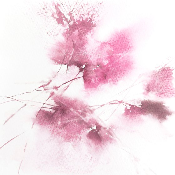 Watercolor flowers, diptych "Tune"