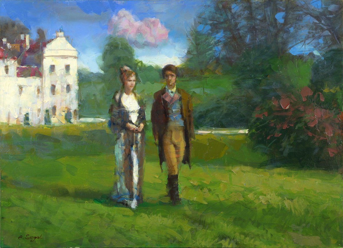 Impressionistic Portrait Oil Painting By Eugene Segal, 28 X 20, Two, Original Artwork