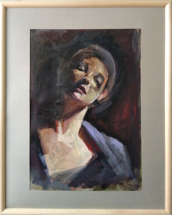 Portrait(28x40cm, oil painting, paper)