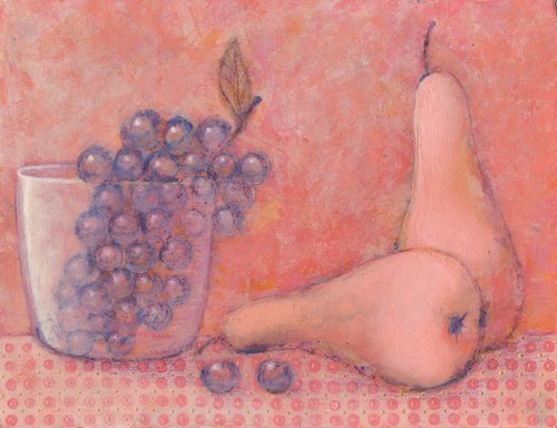 Pears and grapes by Mia