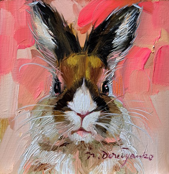 Beige white rabbit