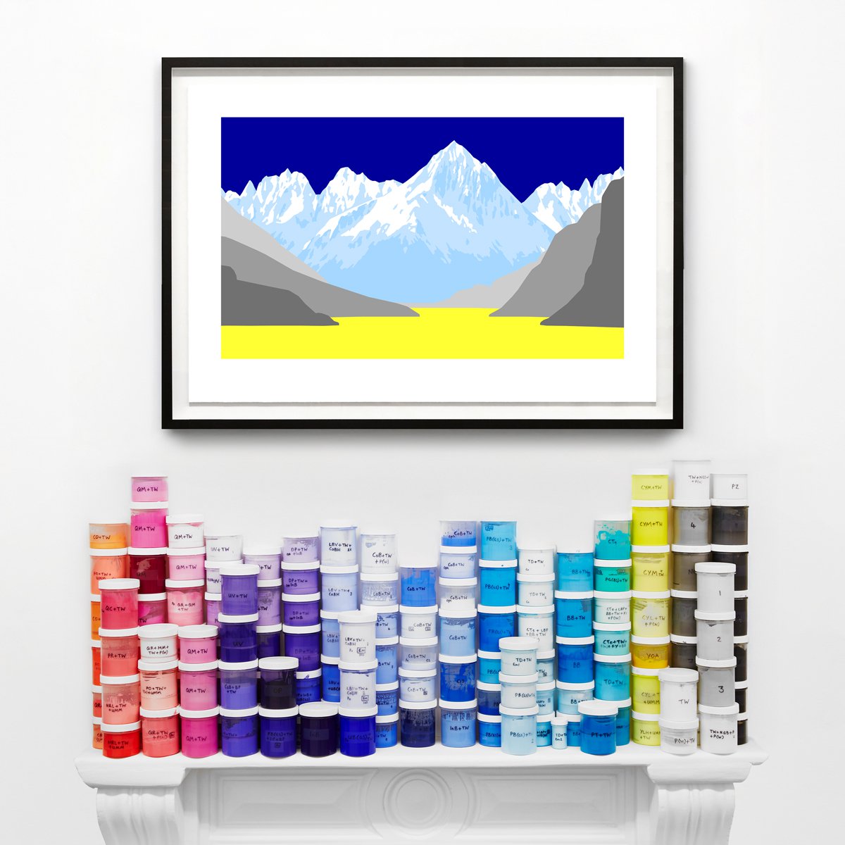 Graphic Landscape Print By David Wightman, 34 X 23, Atalanta, Original Artwork