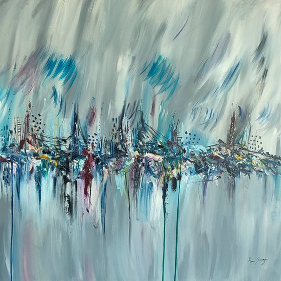 Paysage bleu artificiel