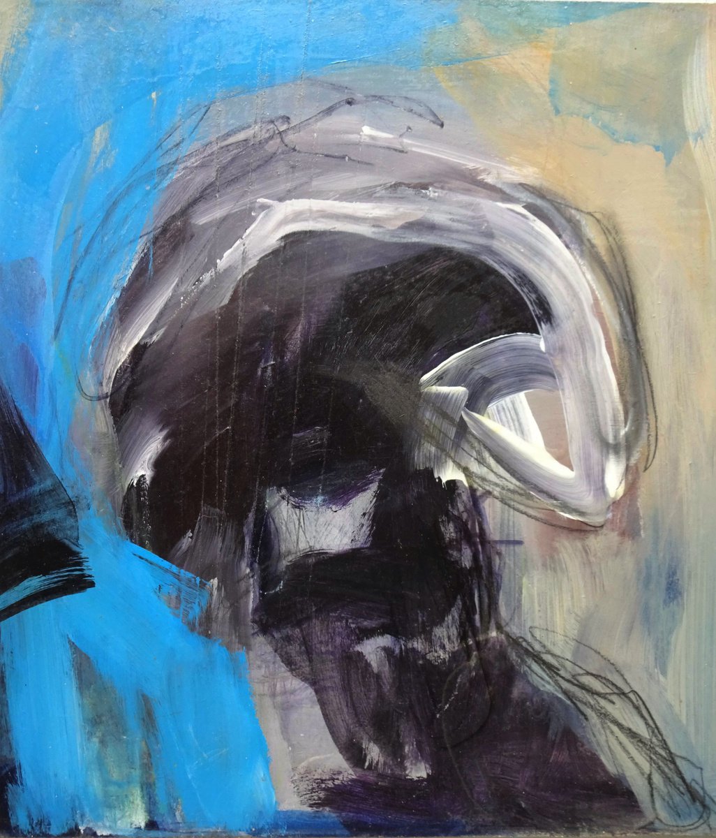 Expressive Portrait Painting By Cynthia Gregorova, 16 X 18, Olivio (The Companiers Set), Original Artwork